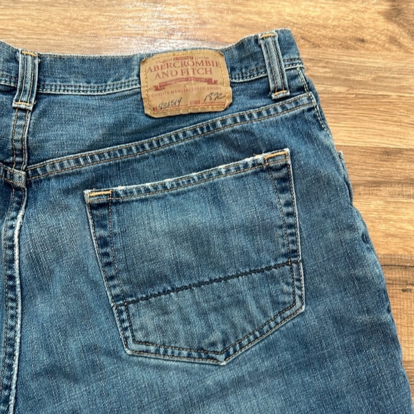 AMBERCROBI MENS 5-POCKETS BAGGY VINTAGE SHORT JEANS BLUE Sz W36 - Picture 5 of 14